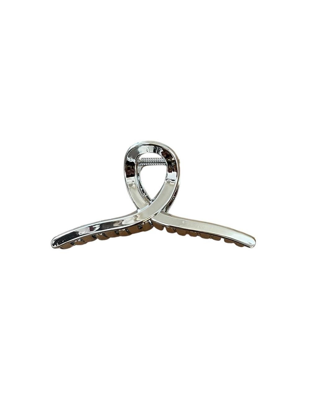 Silver Metallic Shiny Reflective Extra Large 5" Top Loop Lobster Claw Hair Clip